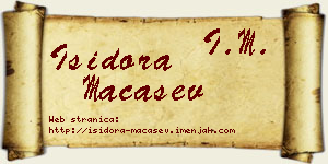 Isidora Maćašev vizit kartica